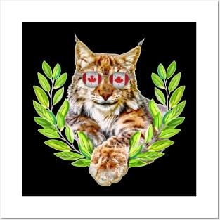 The canada lynx cat in freedom a wild cat in satisfaction Posters and Art